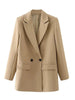 Women's Blazer Jacket with a Notched Lapel and Single-Button Front in Eight Colors