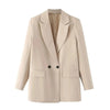 Women's Blazer Jacket with a Notched Lapel and Single-Button Front in Eight Colors