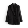 Women's Blazer Jacket with a Notched Lapel and Single-Button Front in Eight Colors