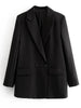 Women's Blazer Jacket with a Notched Lapel and Single-Button Front in Eight Colors
