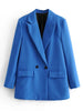 Women's Blazer Jacket with a Notched Lapel and Single-Button Front in Eight Colors