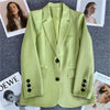 Women's in Korean Small Brown Suit Clothes Loose Straight Temperament Slim Blazer for Chic