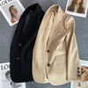 Women's in Korean Small Brown Suit Clothes Loose Straight Temperament Slim Blazer for Chic