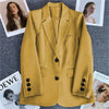Women's in Korean Small Brown Suit Clothes Loose Straight Temperament Slim Blazer for Chic