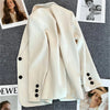 Women's in Korean Small Brown Suit Clothes Loose Straight Temperament Slim Blazer for Chic