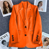 Women's in Korean Small Brown Suit Clothes Loose Straight Temperament Slim Blazer for Chic