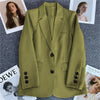 Women's in Korean Small Brown Suit Clothes Loose Straight Temperament Slim Blazer for Chic