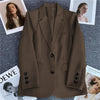 Women's in Korean Small Brown Suit Clothes Loose Straight Temperament Slim Blazer for Chic