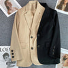 Women's in Korean Small Brown Suit Clothes Loose Straight Temperament Slim Blazer for Chic