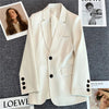 Women's in Korean Small Brown Suit Clothes Loose Straight Temperament Slim Blazer for Chic