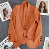 Women's in Korean Small Brown Suit Clothes Loose Straight Temperament Slim Blazer for Chic