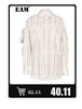 Women's Navy Pinstripe Blazer with a Notched Lapel and Long Sleeves