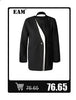 Women's Navy Pinstripe Blazer with a Notched Lapel and Long Sleeves