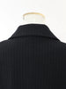 Women's Navy Pinstripe Blazer with a Notched Lapel and Long Sleeves