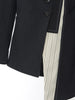 Women's Navy Pinstripe Blazer with a Notched Lapel and Long Sleeves