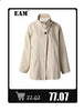 Women's Navy Pinstripe Blazer with a Notched Lapel and Long Sleeves