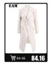 Women's Navy Pinstripe Blazer with a Notched Lapel and Long Sleeves