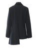 Women's Navy Pinstripe Blazer with a Notched Lapel and Long Sleeves
