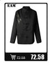 Women's Navy Pinstripe Blazer with a Notched Lapel and Long Sleeves