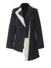 Women's Navy Pinstripe Blazer with a Notched Lapel and Long Sleeves
