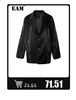 Women's Navy Pinstripe Blazer with a Notched Lapel and Long Sleeves