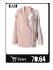 Women's Navy Pinstripe Blazer with a Notched Lapel and Long Sleeves