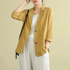 Women's Relaxed-Fit Blazer Jacket in Yellow Brick Red Apricot Blue or Black