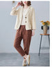 Women's Relaxed-Fit Blazer Jacket in Yellow Brick Red Apricot Blue or Black