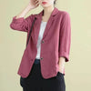 Women's Relaxed-Fit Blazer Jacket in Yellow Brick Red Apricot Blue or Black