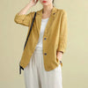 Women's Relaxed-Fit Blazer Jacket in Yellow Brick Red Apricot Blue or Black