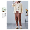 Women's Relaxed-Fit Blazer Jacket in Yellow Brick Red Apricot Blue or Black