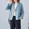 Women's Relaxed-Fit Blazer Jacket in Yellow Brick Red Apricot Blue or Black