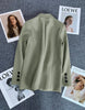 Women's Long-Sleeve Blazer with Single-Button Closure