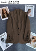 Women's Long-Sleeve Blazer with Single-Button Closure