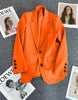 Women's Long-Sleeve Blazer with Single-Button Closure