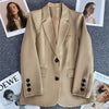 Women's Long-Sleeve Blazer with Single-Button Closure