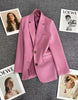 Women's Long-Sleeve Blazer with Single-Button Closure