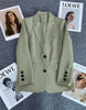 Women's Long-Sleeve Blazer with Single-Button Closure