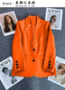 Women's Long-Sleeve Blazer with Single-Button Closure