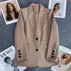 Women's Long-Sleeve Blazer with Single-Button Closure