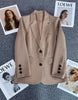 Women's Long-Sleeve Blazer with Single-Button Closure