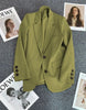 Women's Long-Sleeve Blazer with Single-Button Closure