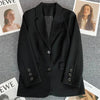 Women's Long-Sleeve Blazer with Single-Button Closure