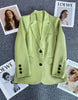Women's Long-Sleeve Blazer with Single-Button Closure