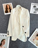 Women's Long-Sleeve Blazer with Single-Button Closure