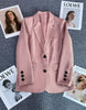 Women's Long-Sleeve Blazer with Single-Button Closure