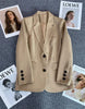 Women's Long-Sleeve Blazer with Single-Button Closure
