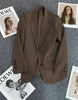 Women's Long-Sleeve Blazer with Single-Button Closure