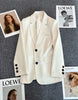 Women's Long-Sleeve Blazer with Single-Button Closure