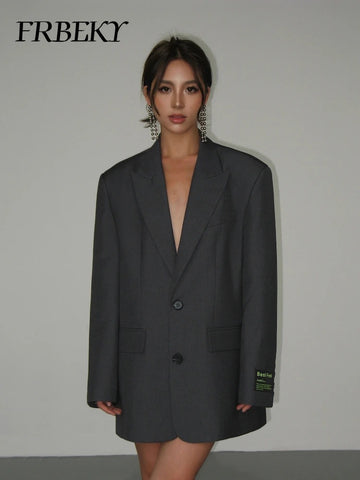 Women's Blazer Autumn Solid Color Suit Korean Loose Vintage Small Suit Elegant Streetwear Outfits